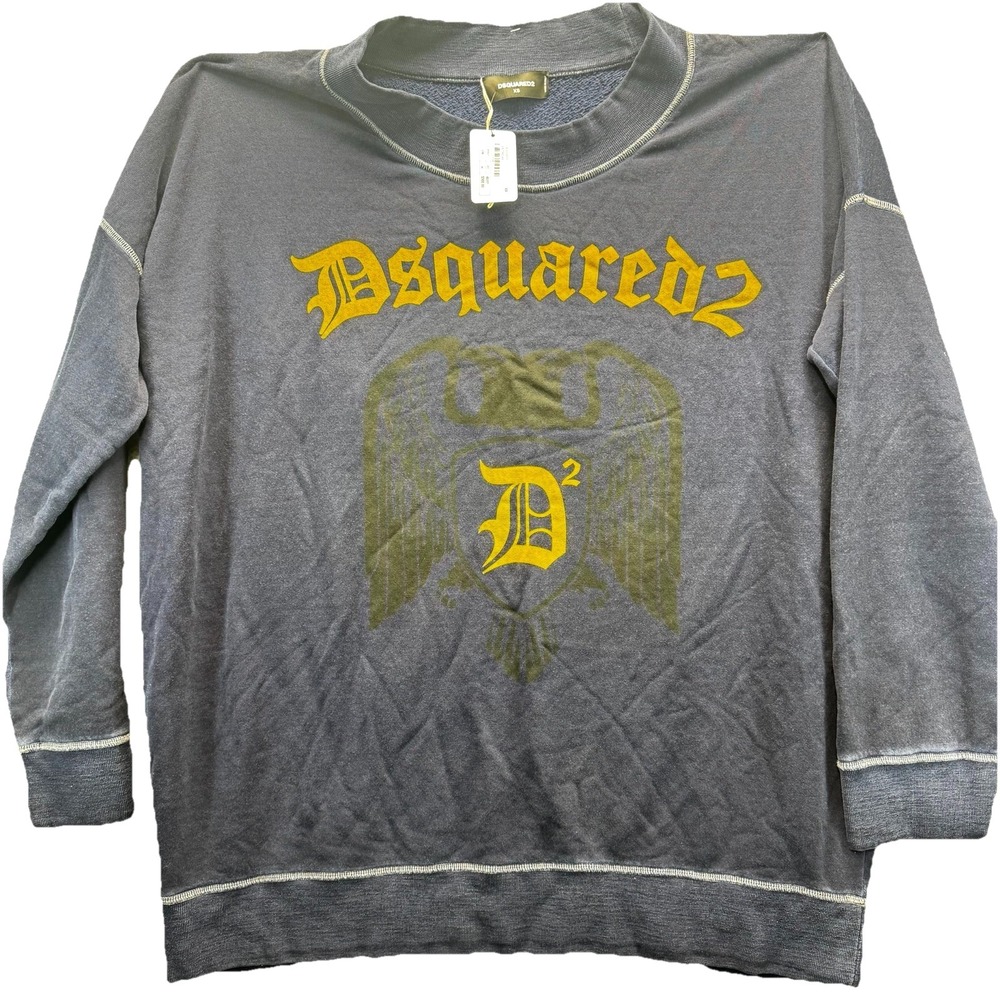Dsquared2 Logo Sweatshirt Womens XS Navy Blue Graphic Pullover NWT MSRP $500 - Picture 1 of 6